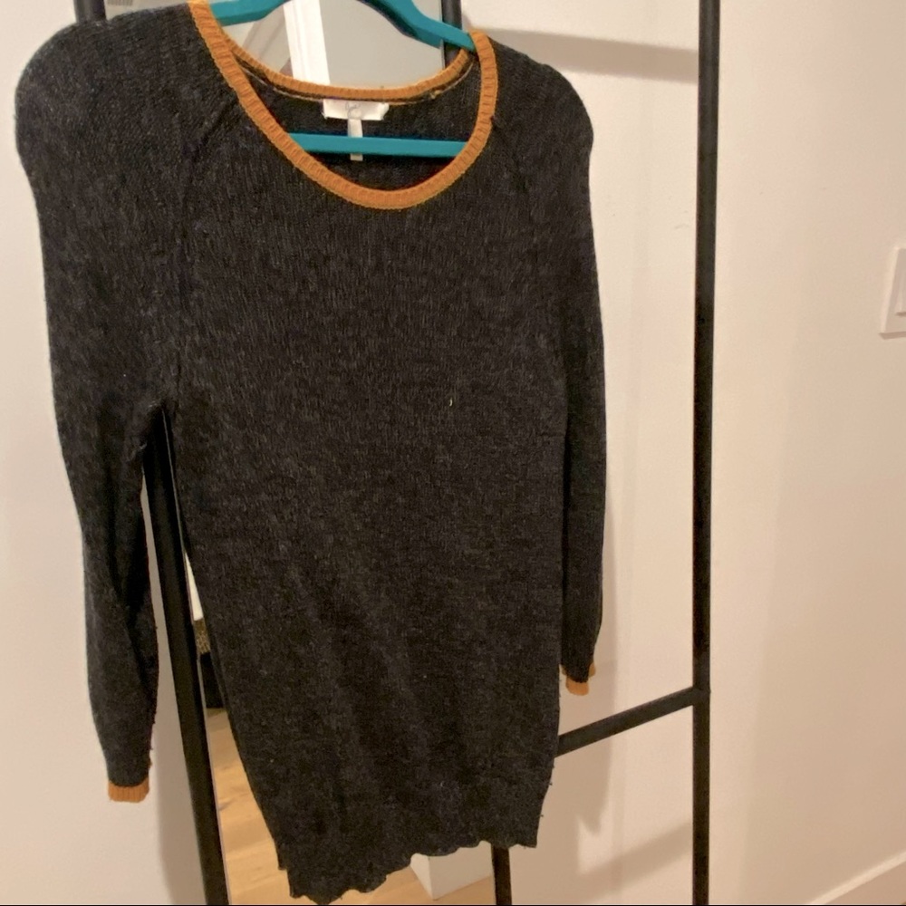 Joie grey and mustard crewneck sweater